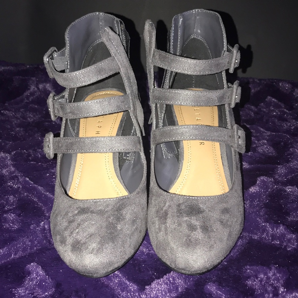 Grey Suede Heels